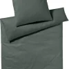 JOOP! Flanell-Bettwäsche SOFT STREIFEN 155 x 220 cm grün