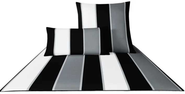 JOOP! Satin-Bettwäsche LINES 135 x 200 cm schwarz/weiß
