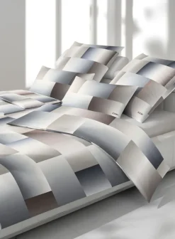 JOOP! Satin-Bettwäsche RANGE 155 x 220 cm braun/grau