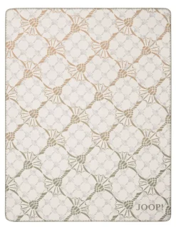 JOOP! Wohndecke CF-DOUBLE 150 x 200 cm ecru/olivgrün