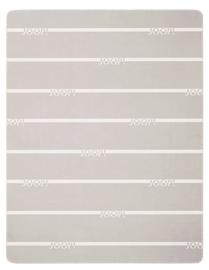 JOOP! Wohndecke LOGO-STR. 150 x 200 cm hellgrau/beige