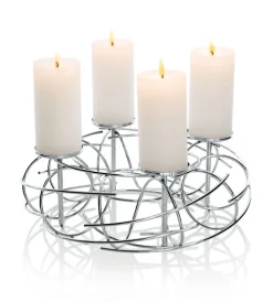 JUSTINUS Weihnachten Adventskranz LIFE STYLE 35 cm chromfarbig