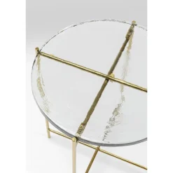 KARE DESIGN Beistelltisch rund ICE 40 cm Stahl/Glas goldfarbig