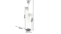 KARE DESIGN Retrofit Stehlampe AL CAPONE TRE 176 cm goldfarbig
