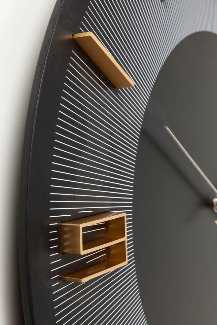 KARE DESIGN Wanduhr LEONARDO Ø 49 cm schwarz/goldfarbig