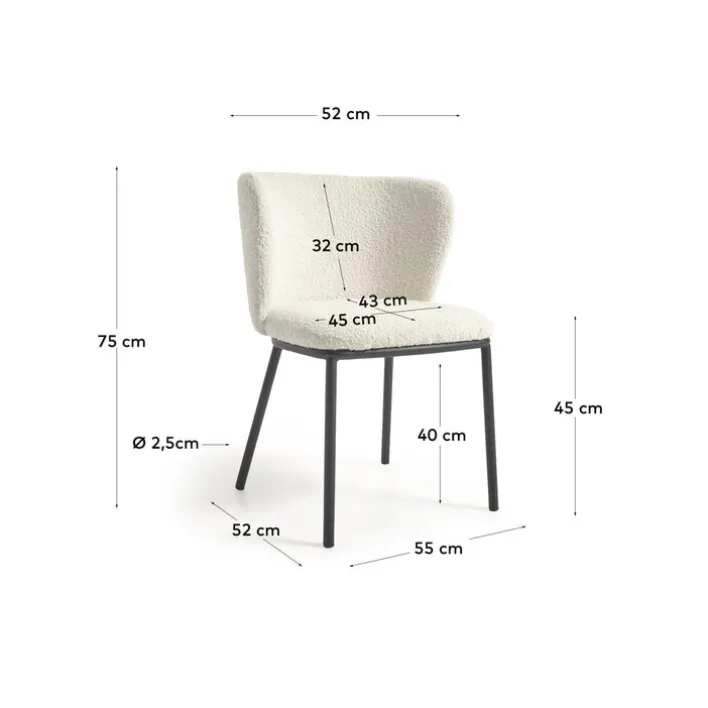 Kave Home Polsterstuhl CISELIA 2er Set weiß