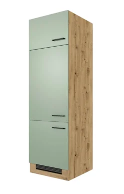 Küche Geräteumbauschrank Fiona 60 cm Eiche / grün