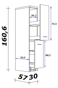 Küchen Apothekerschrank NANO Buche