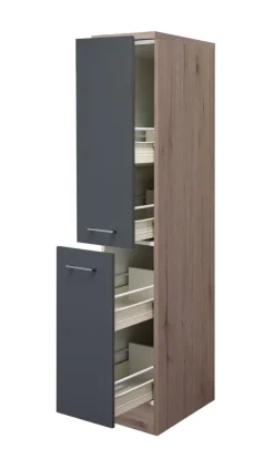 Küchen Apothekerschrank RALPH Eiche/ grau