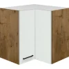Küchen Eckhängeschrank AVILA 60 cm Eiche /weiß matt
