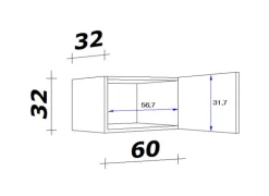 Küchen Hängeschrank AVILA I 60 cm Eiche /weiß matt