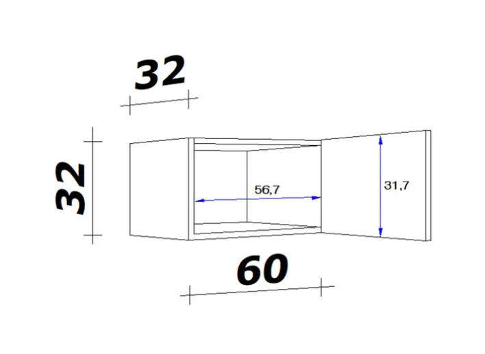 Küchen Hängeschrank AVILA I 60 cm Eiche /weiß matt