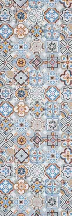 Küchenteppich MARRAKESCH 70 x 200 cm blau/grau