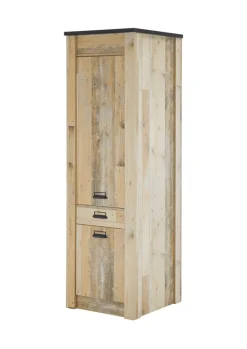 Küche Stauraumschrank SHERWOOD ca. 62 x 201 x 64 cm Old Style hell Dekor