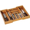Kesper Besteckkasten Bambus mit 6 - 8 Besteckeinteilern 58 x 43 x 6,5 cm Braun