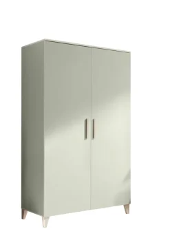Kinder-Drehtürenschrank PRIZZI 100 x 200 cm pastellgrün/ braun