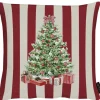 Kissenhülle TANNENBAUM AUF STREIFEN 40x40cm rot