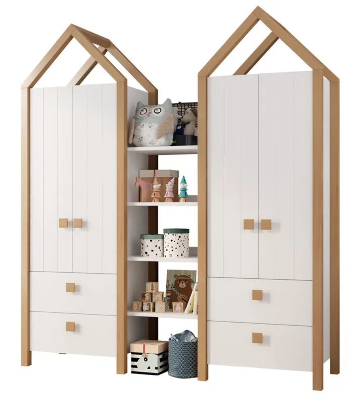 Kleiderschrank-Set BEACH 3-teilig Kiefer weiß/ Abs. Birke