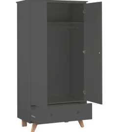 Kleiderschrank TIPI 95 x 190 x 50 cm grau