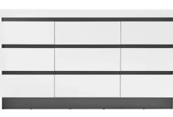 Kommode AMALIA 161x93 cm Alpinweiß/Anthrazit