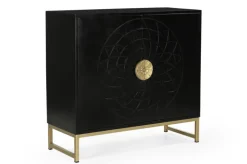 Kommode ARAS Holz 85 x 80 cm schwarz/goldfarbig