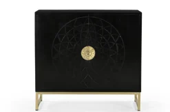 Kommode ARAS Holz 85 x 80 cm schwarz/goldfarbig