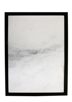 Kommode 48 x 69 cm Platte Marmor weiß/Türfront Strukturglas