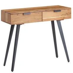 Konsolentisch 90 x 78 cm Akazie braun grau