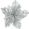 Kunstblume Weihnachtsstern POINSETTA silberfarbig