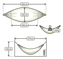 LA SIESTA Hängematte Einzel MODESTA 300 cm Volcano