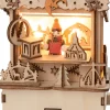 Lichtobjekt WEIHNACHTSMARKT-HÜTTE Holz 11 x 11 x 7 cm Mehrfarbig