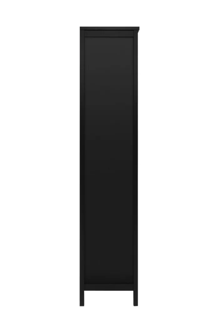 Mehrzweckschrank CORDOBA 80 x 187 cm schwarz/Geflecht Nobel