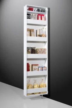 Mehrzweckschrank drehbar 50 x 195 cm Spiegelfront/weiß