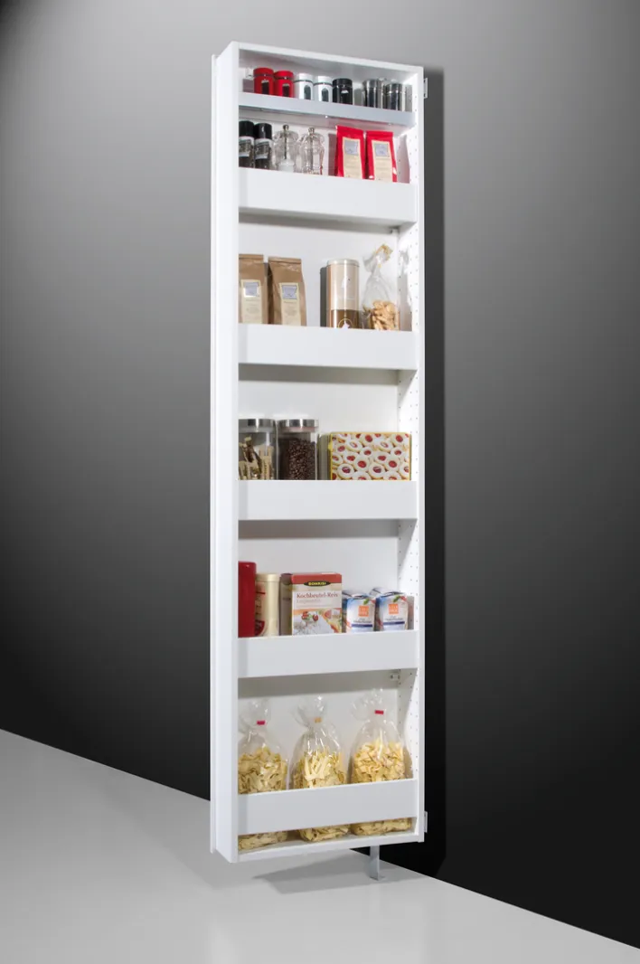 Mehrzweckschrank drehbar 50 x 195 cm Spiegelfront/weiß