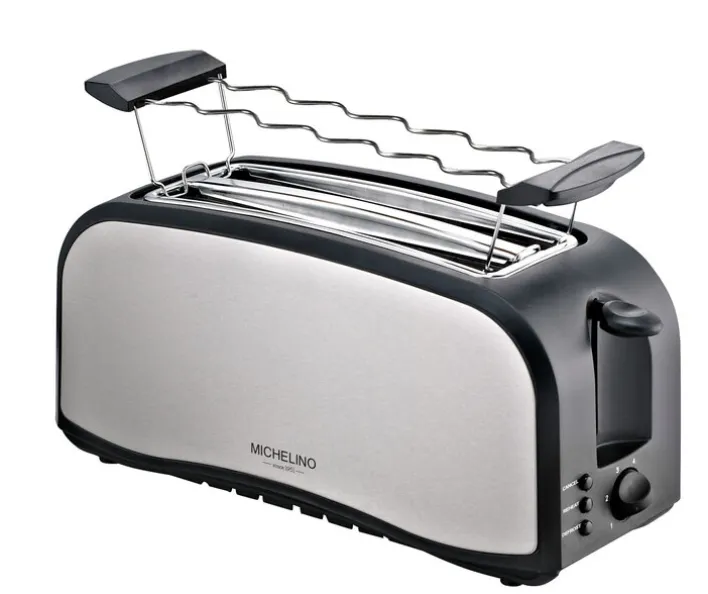 MICHELINO Toaster 4-Scheiben schwarz/ silberfarbig
