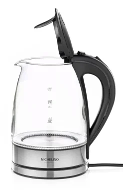MICHELINO Wasserkocher 1,7 Liter schwarz/ silberfarbig