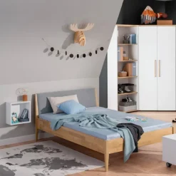 PAIDI Bett STEN 120 x 200 cm braun/ grau