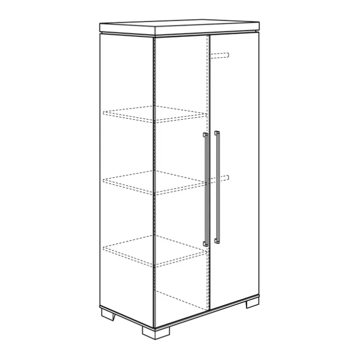PAIDI Kleiderschrank KIRA 3-türig Kreideweiß/ Eiche-Nautik