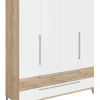 PAIDI Kleiderschrank REMO Bordeaux-Eiche/ Kreideweiß