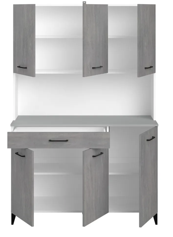 PARISOT Buffet Malice 2 Beton Optik hell / Weiss