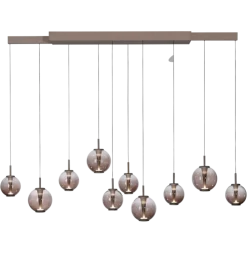 Paul Neuhaus LED Balkenpendel PURE E-INFINITY Glas Aluminium 198 x 35 x 180 cm Broncefarbig/Rauchfarbig