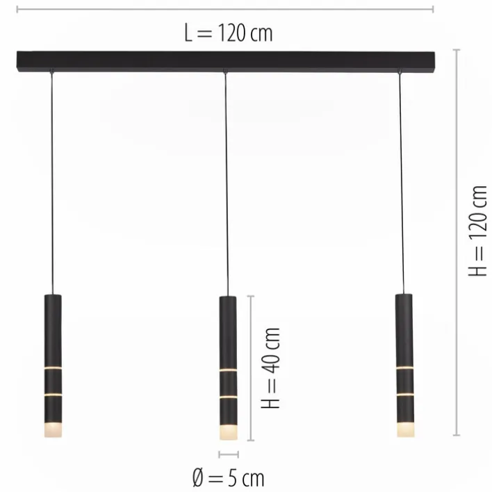 Paul Neuhaus LED Balkenpendel PURE-VEGA 120 cm schwarz
