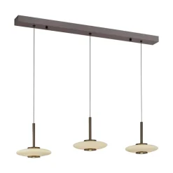 Paul Neuhaus LED Balkenpendel PURE VITRUM 3-flg braun