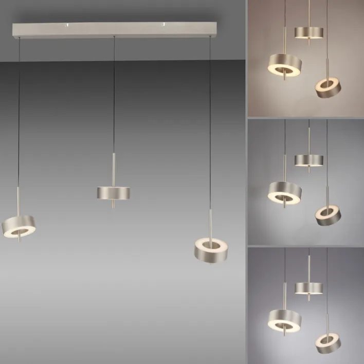 Paul Neuhaus LED Balkenpendel Q-ROTATE 3-flg Nickelfarbig