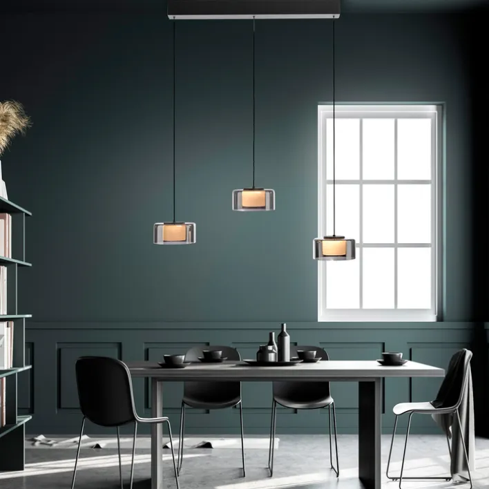 Paul Neuhaus LED Balkenpendel RIKA 3-flg cm schwarz