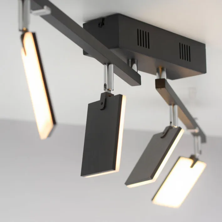 Paul Neuhaus LED Deckenlampe mit 4 Spots PURE-MIRA schwarz