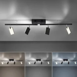 Paul Neuhaus LED Deckenlampe mit 4 Spots PURE-MIRA schwarz