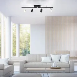 Paul Neuhaus LED Deckenlampe mit 4 Spots PURE-MIRA schwarz