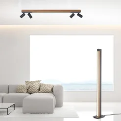 Paul Neuhaus LED Deckenlampe PURE-LINES 5-flg braun