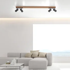 Paul Neuhaus LED Deckenlampe PURE-LINES 5-flg braun